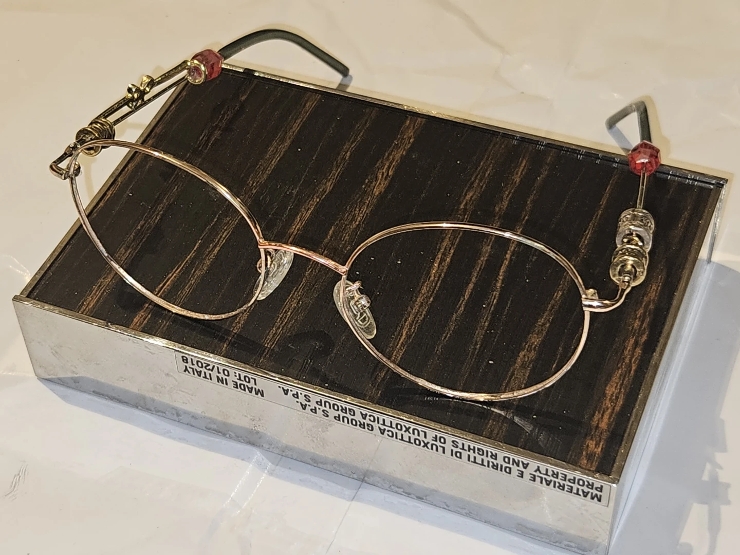 Unique Eyeglasses with Rose Gold Frame and Decorative Accents - photo 3