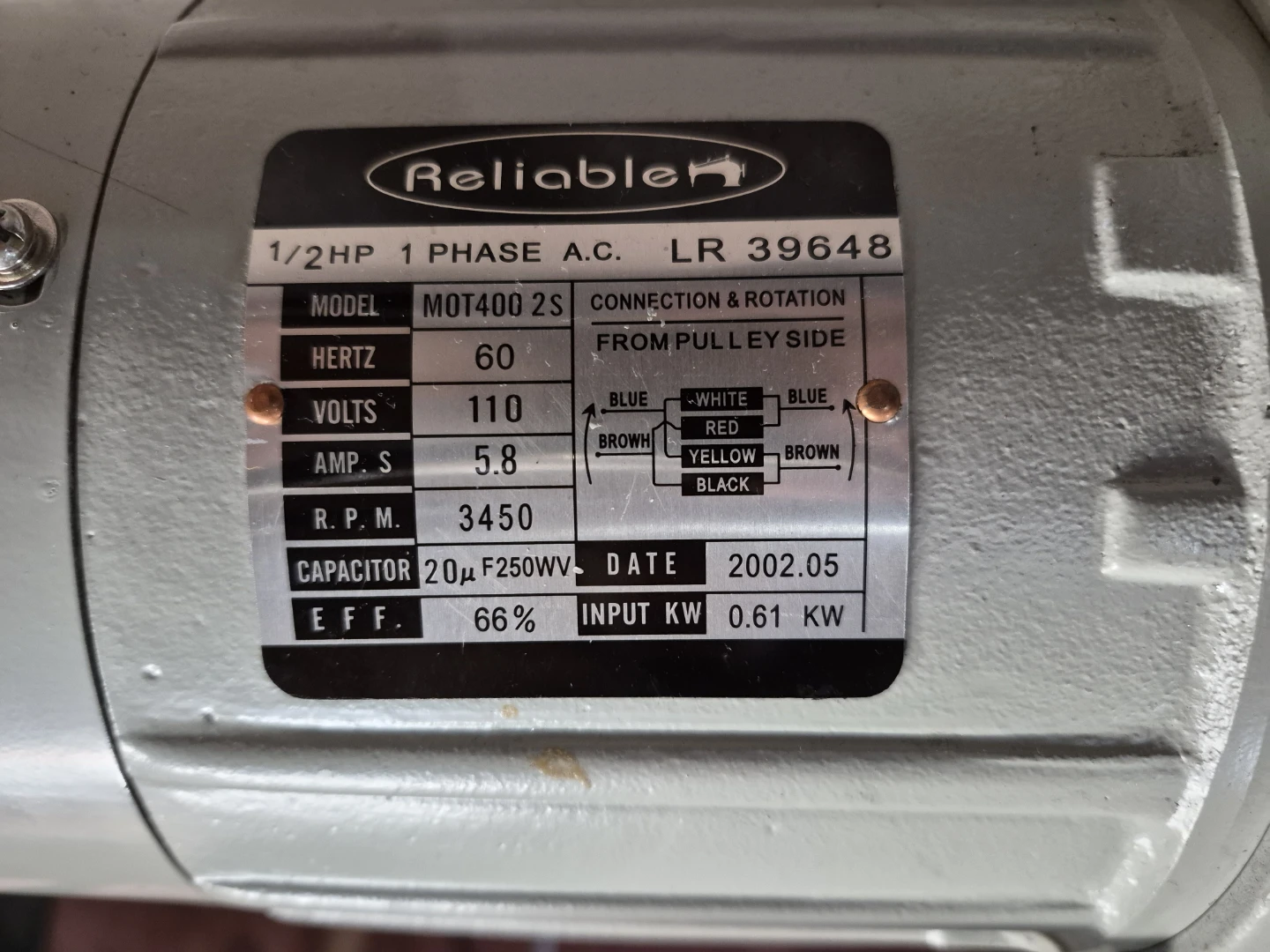 Reliable 1/2 HP Industrial Sewing Machine Clutch Motor - photo 3