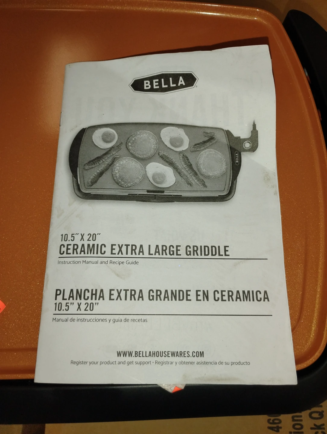 BELLA 10.5" X 20" Ceramic Extra Large Griddle