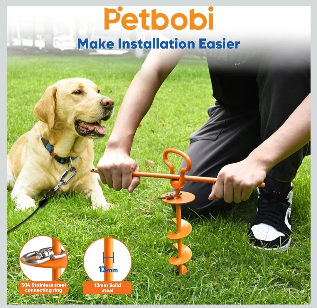 Petbobi heavy Duty dog tie out stake, new never used in box