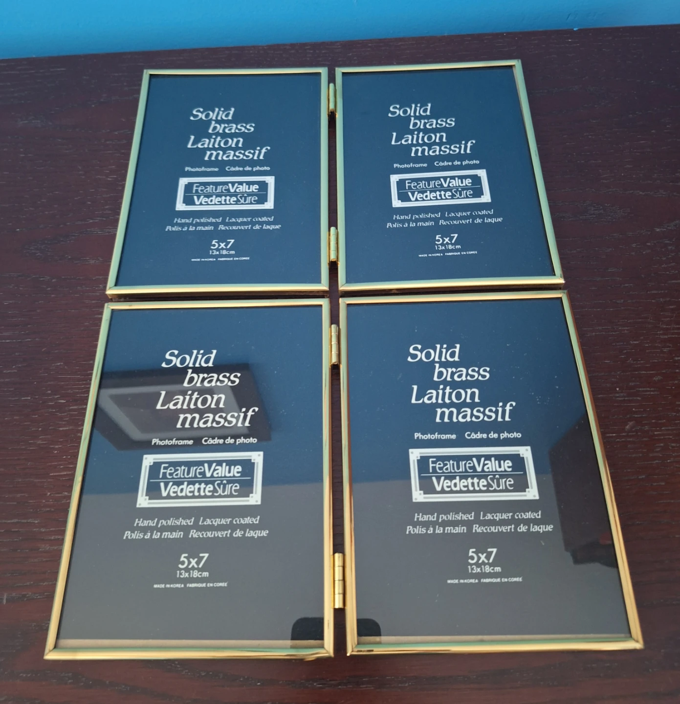 Set of 2 Feature Value Brass Photo Frames - 5x7 - photo 3