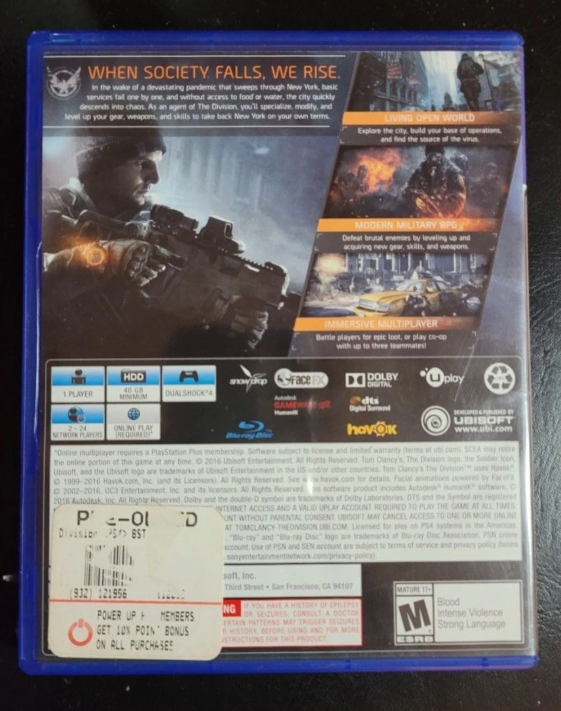 🏆 Tom Clancy's The Division PlayStation 4 Collectible Game - photo 2