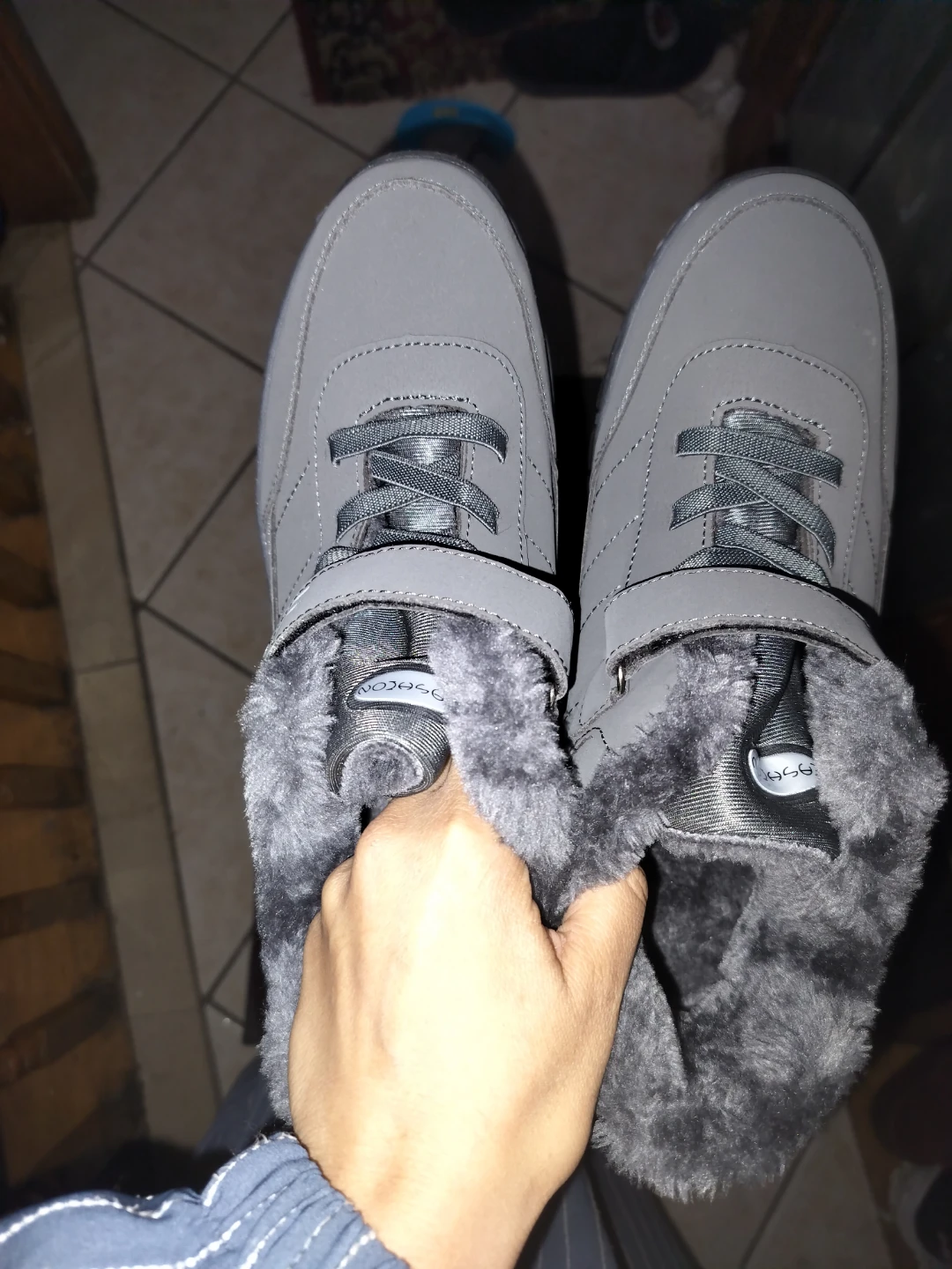 Grey Faux Fur Lined Winter Boots 🏆