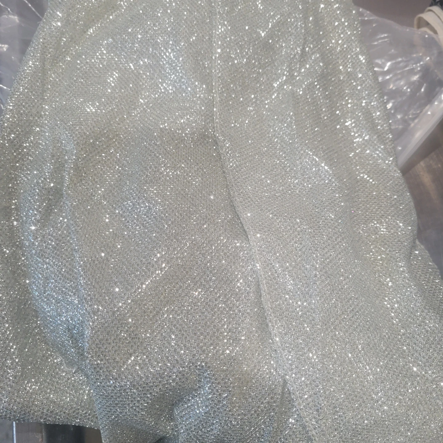 Sparkly Silver Long Sleeve Wrap Dress - photo 3