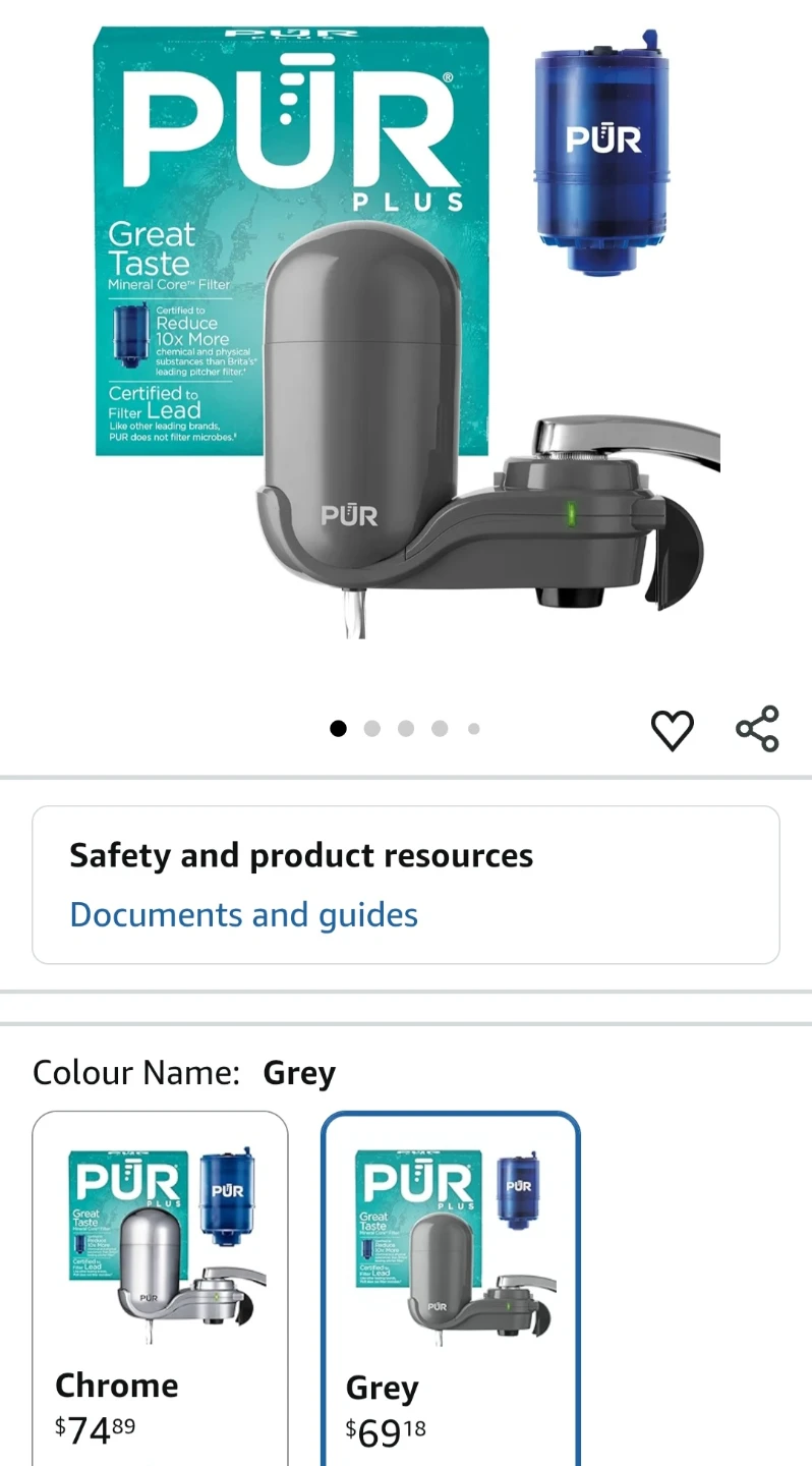 PUR Plus Vertical Faucet Mount Water Filtration System - Grey - photo 2