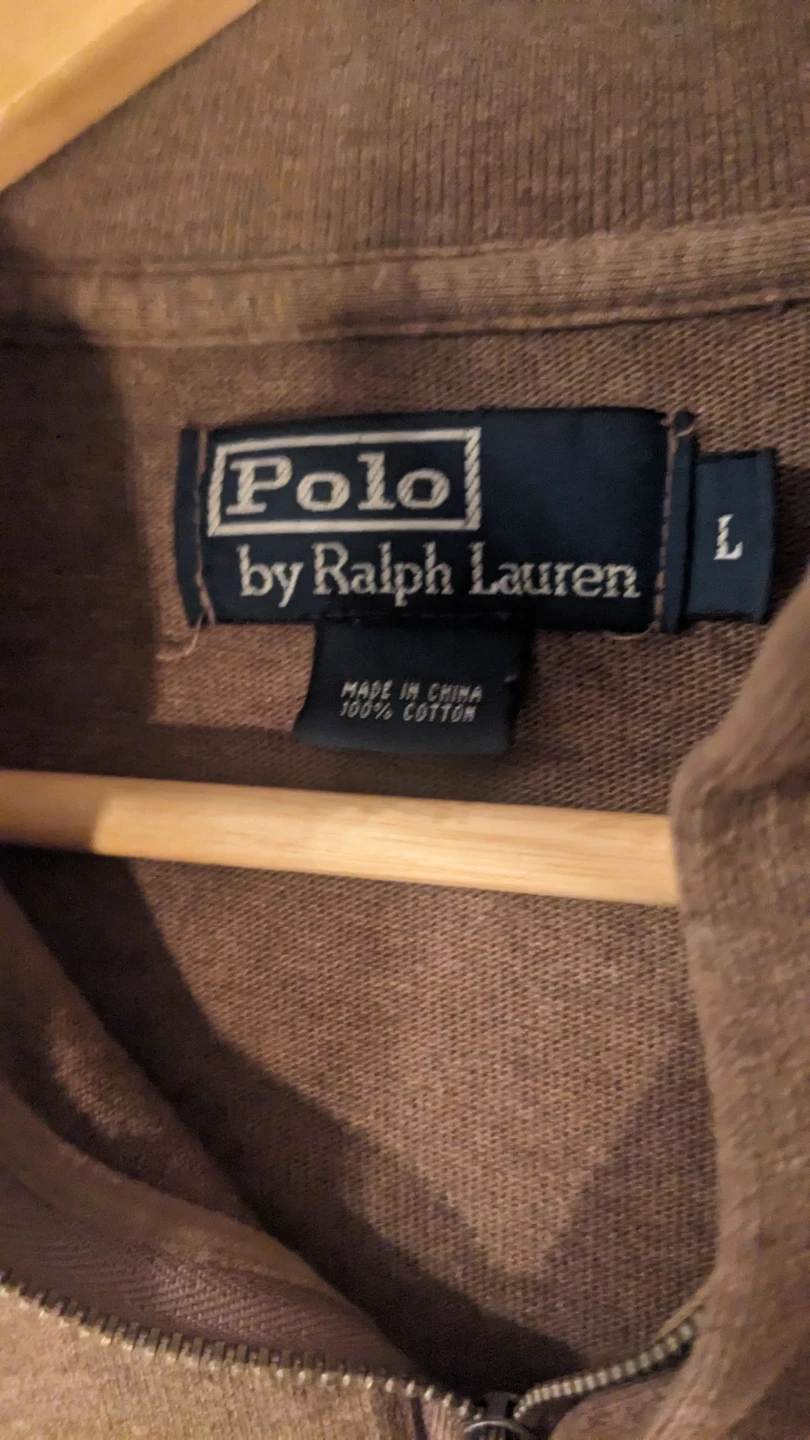 Polo by Ralph Lauren Brown 1/4 Zip Cotton Sweater - Size L - photo 2