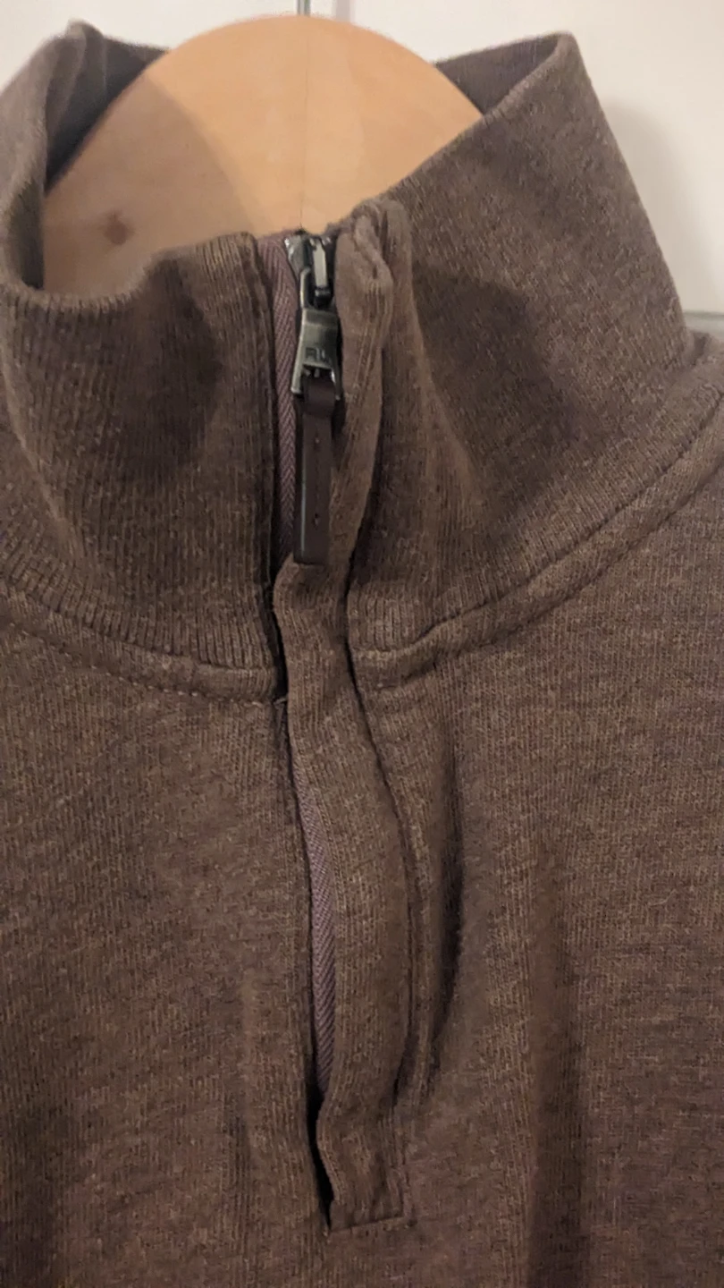 Polo by Ralph Lauren Brown 1/4 Zip Cotton Sweater - Size L - photo 4