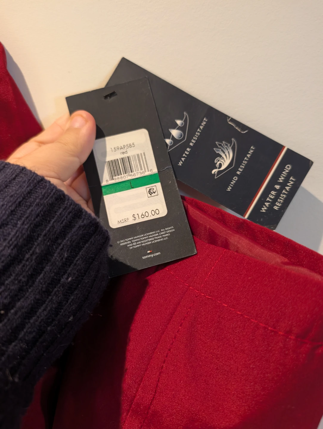 Tommy Hilfiger Red & White Striped Windbreaker Jacket