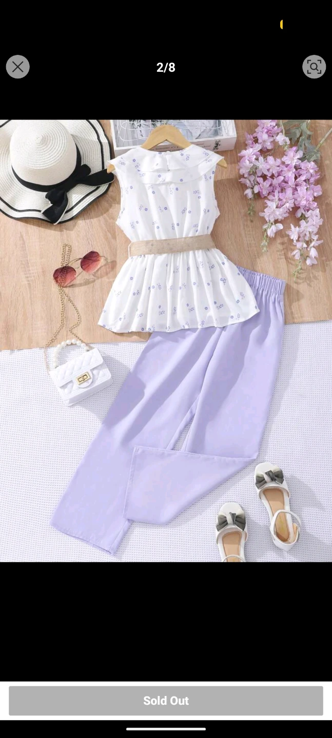 Girls Floral Peplum Top & Pants Set - photo 2
