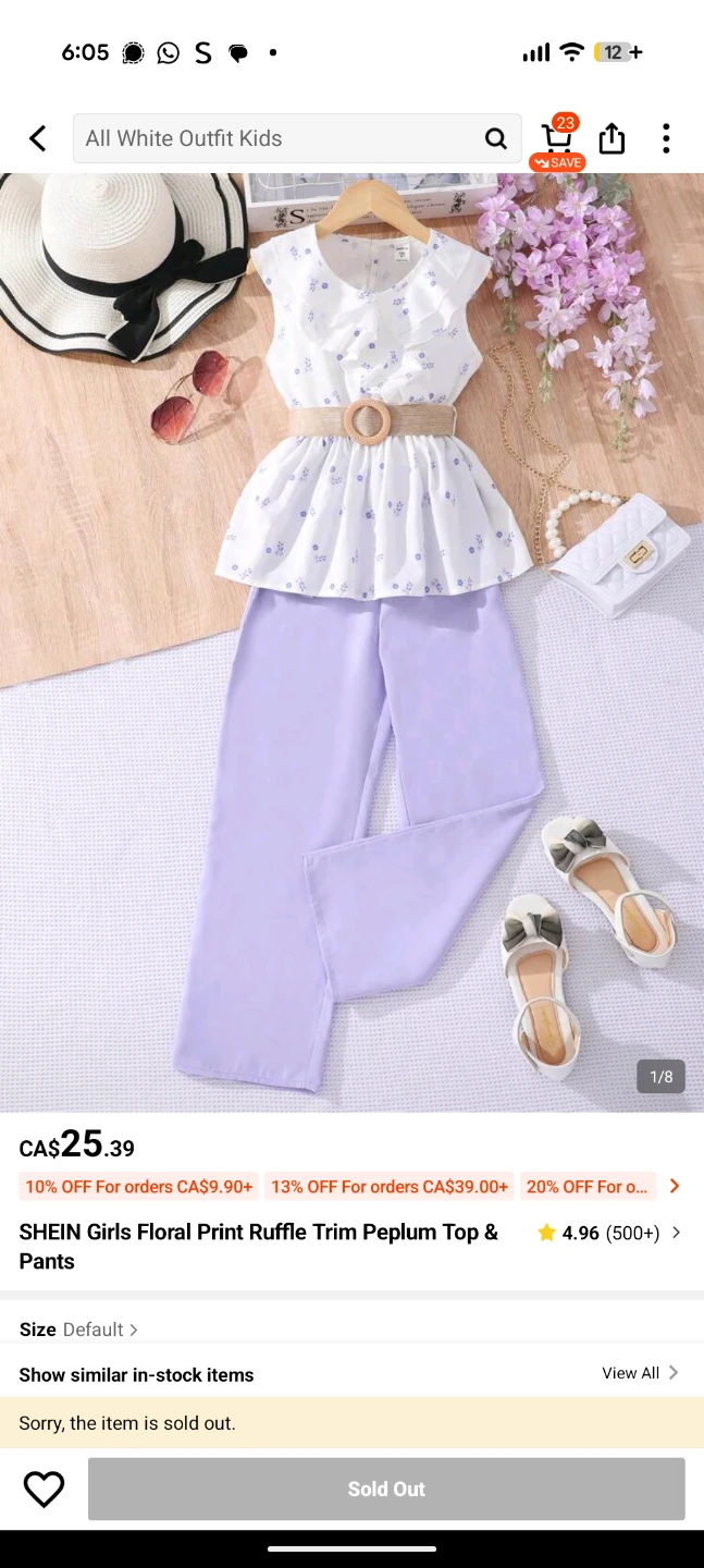 Girls Floral Peplum Top & Pants Set - photo 5