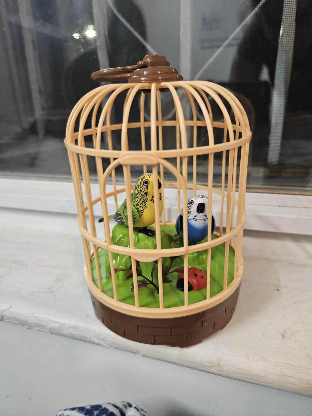 Toy Bird Cage with 2 Birds and Ladybug - photo 2