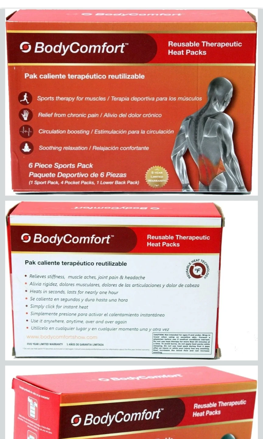 Body Comfort Reusable Therapeutic Heat Packs - 6 Piece - photo 3