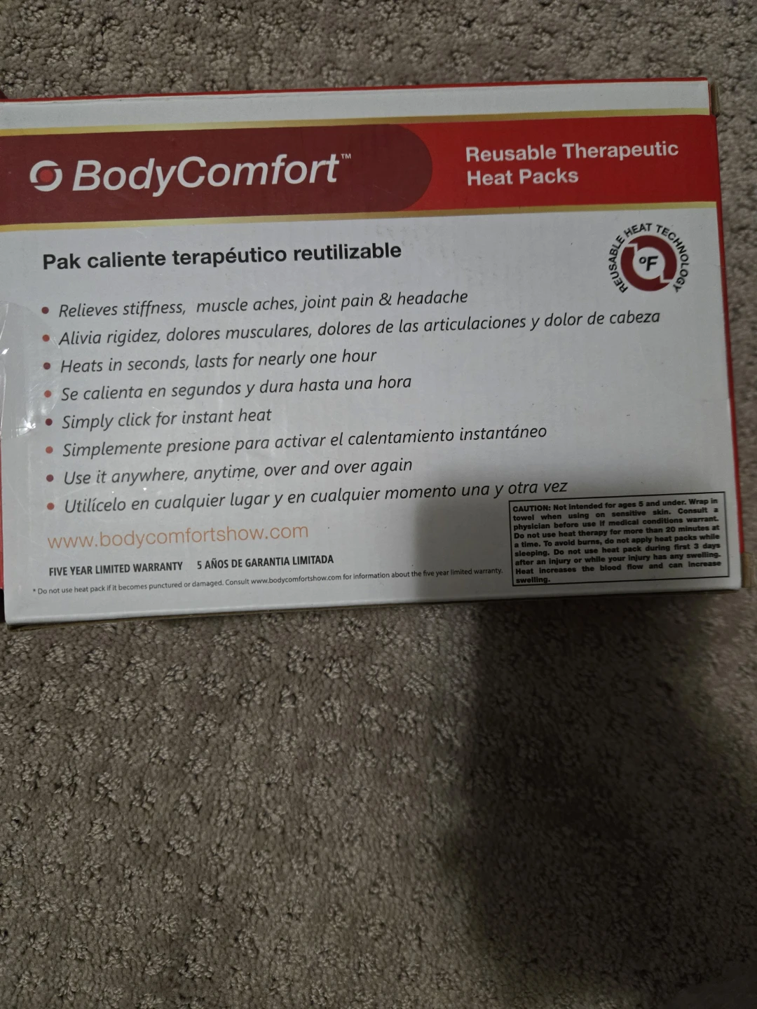 Body Comfort Reusable Therapeutic Heat Packs - 6 Piece - photo 4