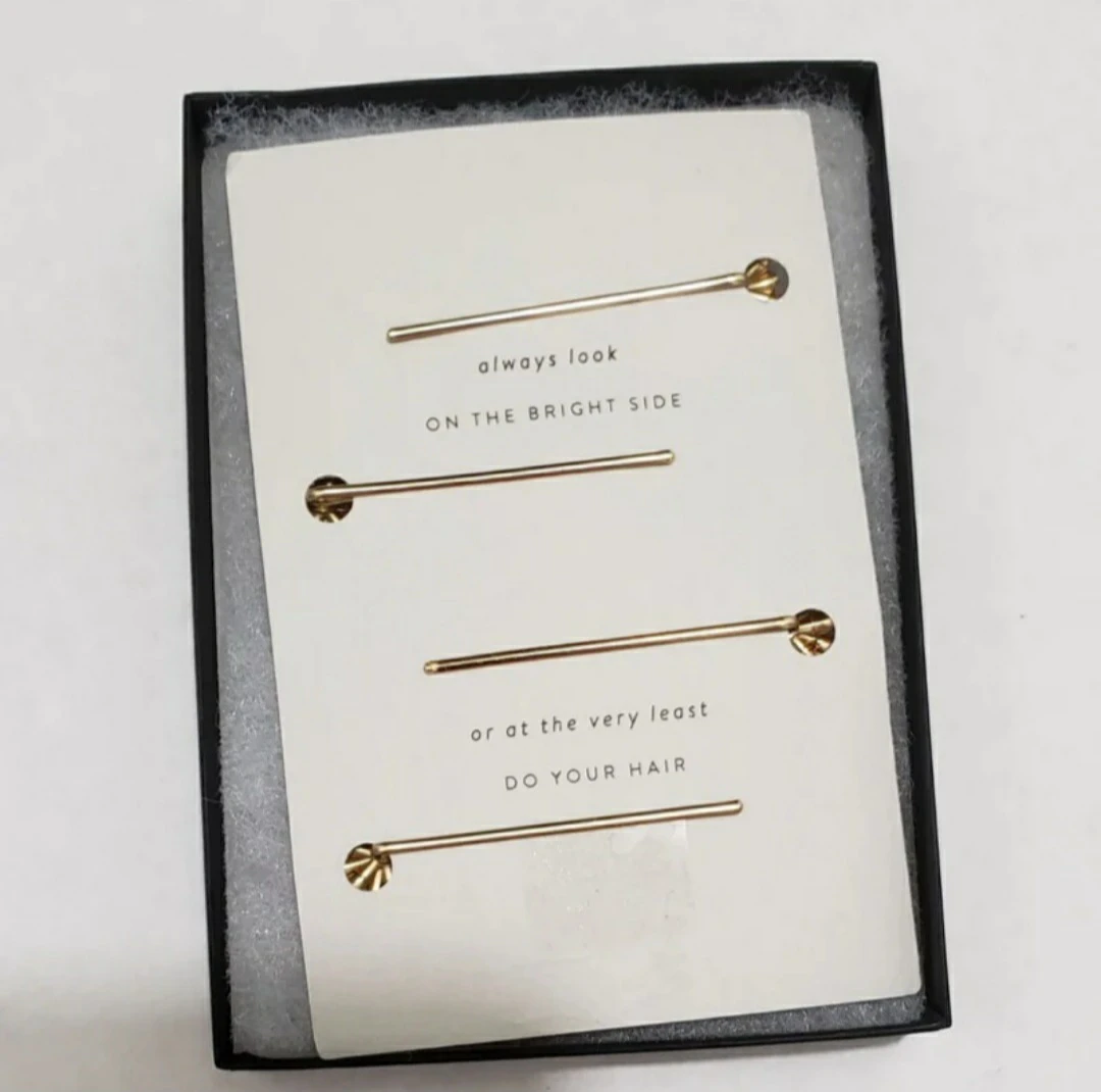 Anthropology Set of 4 Gold Tone Decorative Hair Pins - photo 2
