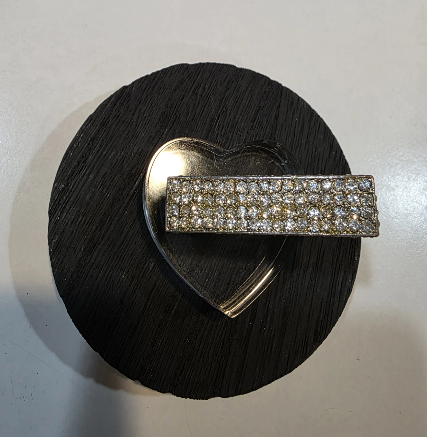 Gold-tone Rhinestone Double Finger Ring