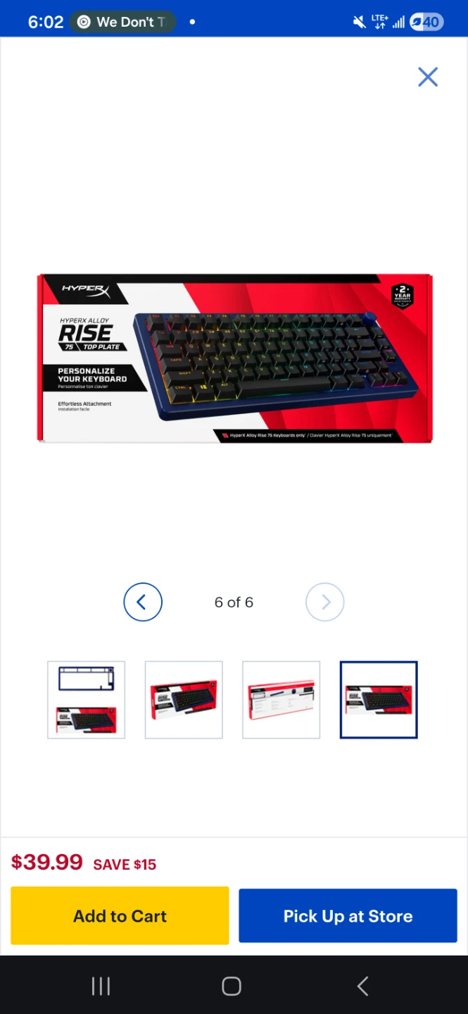 HyperX Alloy Rise 75 Top Plate