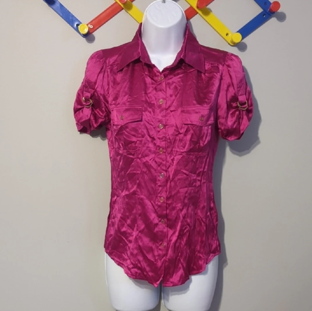 Le Château Pink Silk Blend Blouse