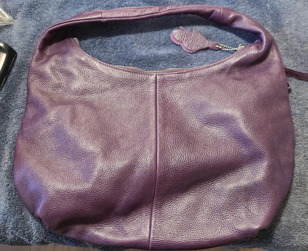 Roots Leather Hobo Bag - Purple