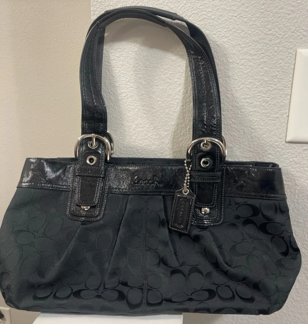 Black Coach Signature Tote Bag