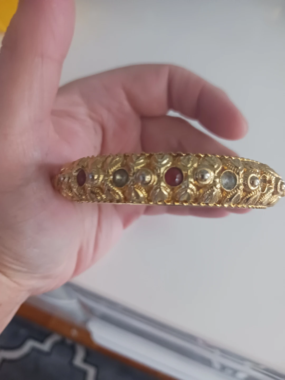 Gold Tone Bangle with Stones ( small size )