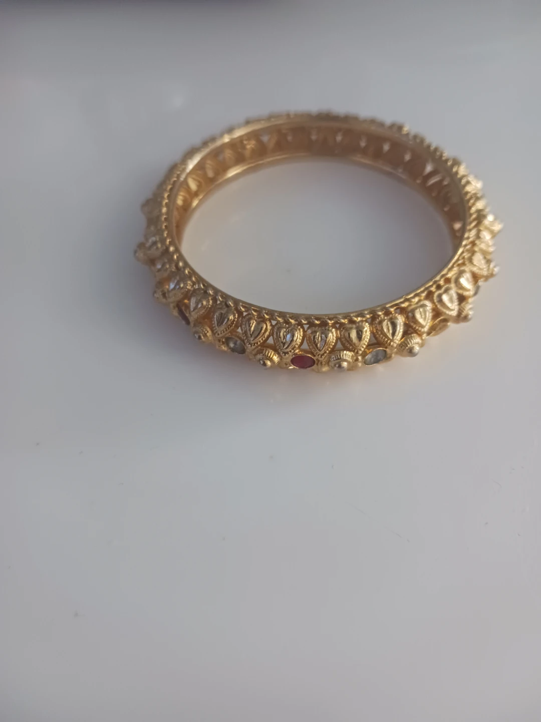 Gold Tone Bangle with Stones ( small size ) - photo 2