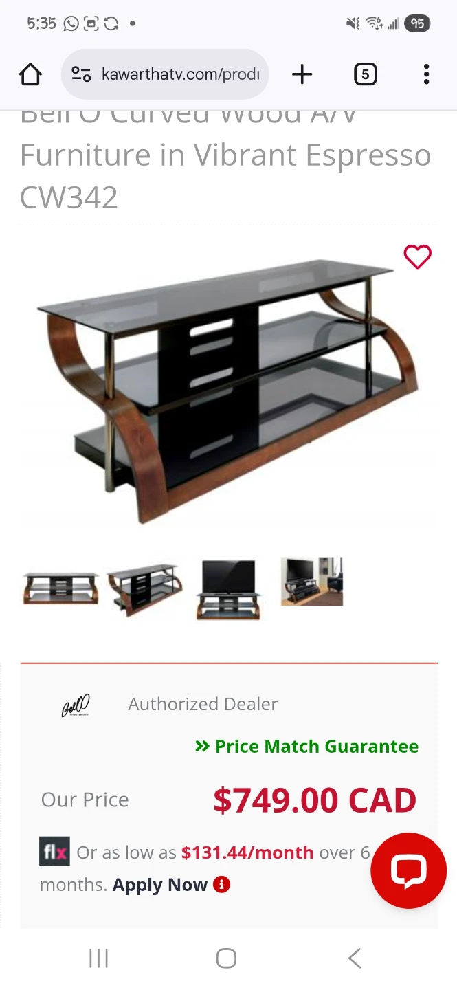 Bell’O CW342 TV Stand – NEW IN BOX – Fits TVs up to 70" - photo 2