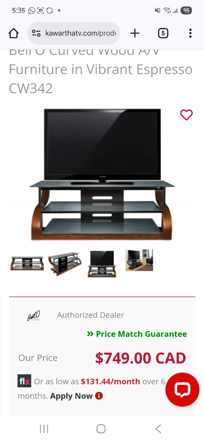 Bell’O CW342 TV Stand – NEW IN BOX – Fits TVs up to 70" - photo 3