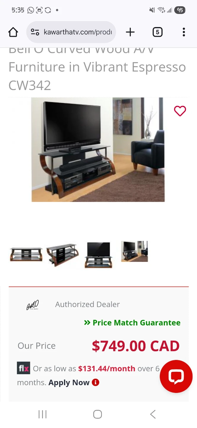 Bell’O CW342 TV Stand – NEW IN BOX – Fits TVs up to 70" - photo 4