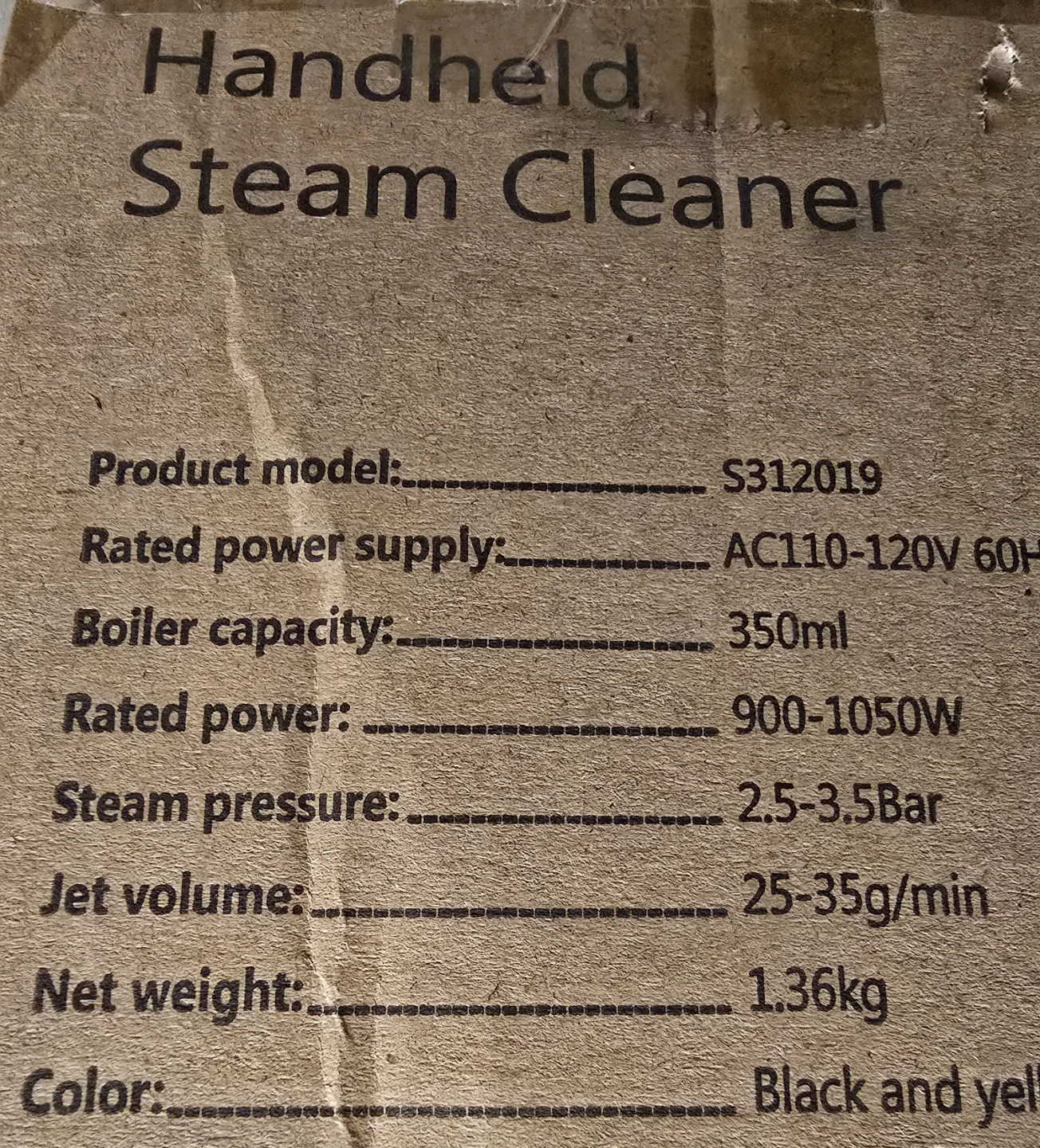 GOYAPPIN Handheld Steam Cleaner EM-312 - Yellow
