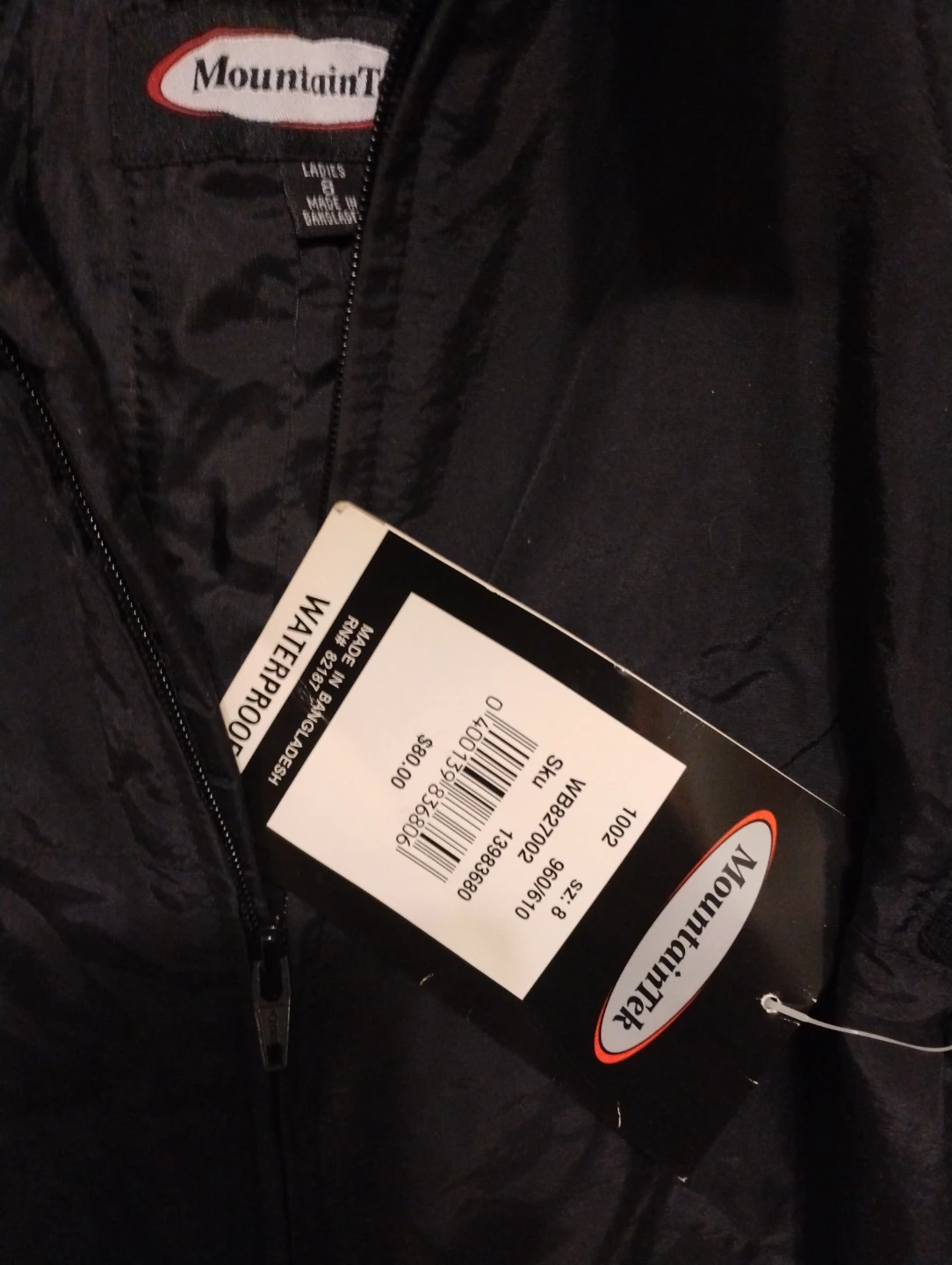 Mountain Tek Waterproof Ski Bib Overalls - Black - Size 8 - photo 2