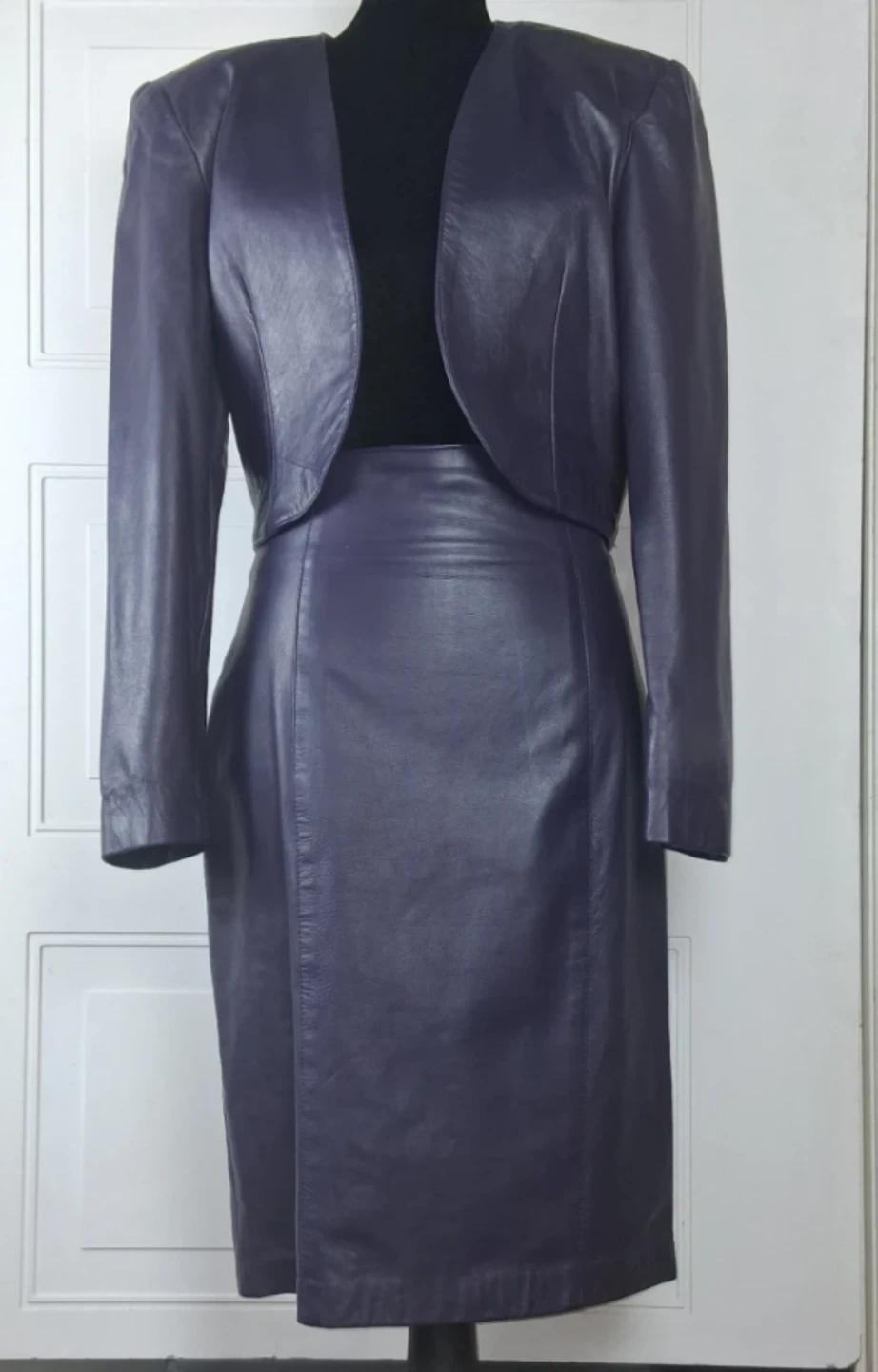 Danier Purple Leather Jacket and Skirt Set - photo 2
