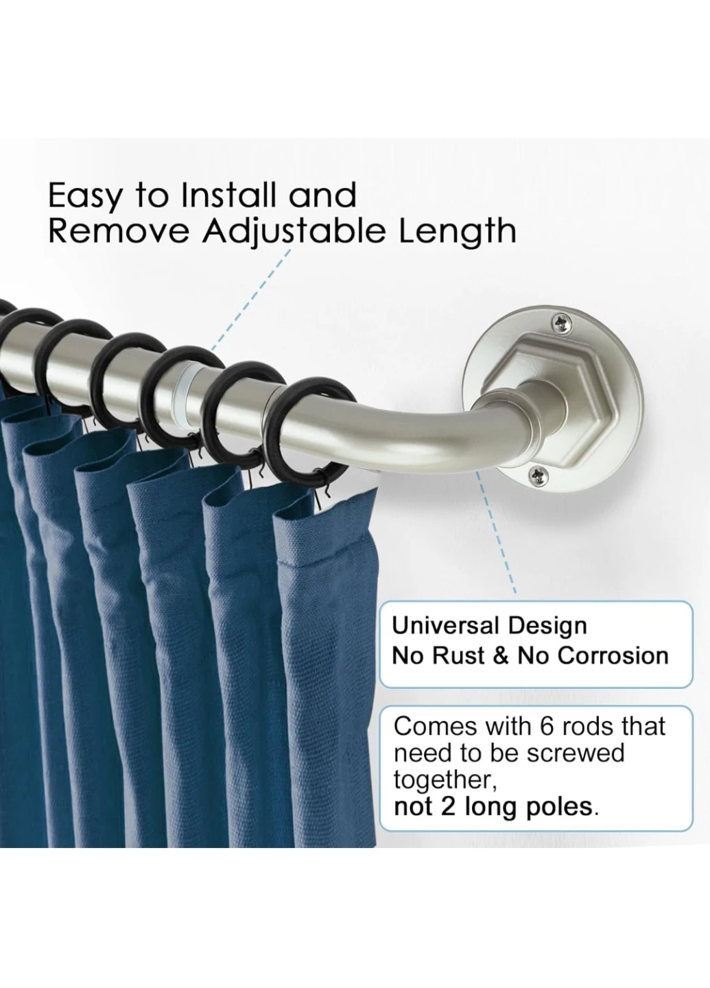 Adjustable Curtain Rod Set