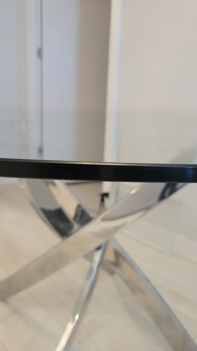 Glass Top Dining Table with Chrome Base - photo 3