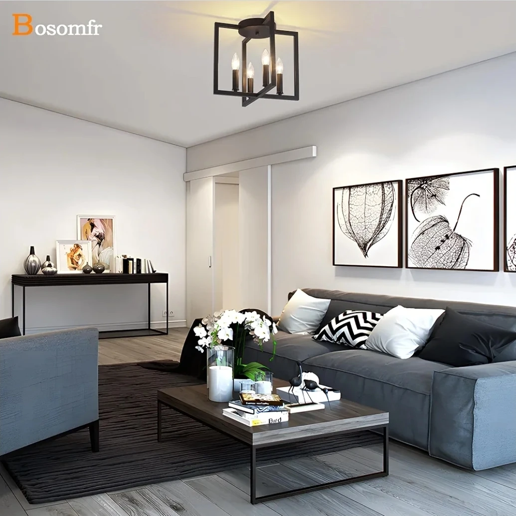 4-Light Semi Flush Mount Ceiling Light Fixture - photo 5