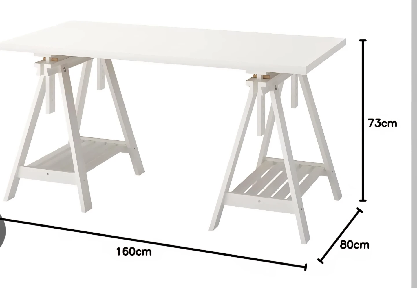 IKEA MITTBACK White Table Legs Trestles (Set of 2) - photo 4