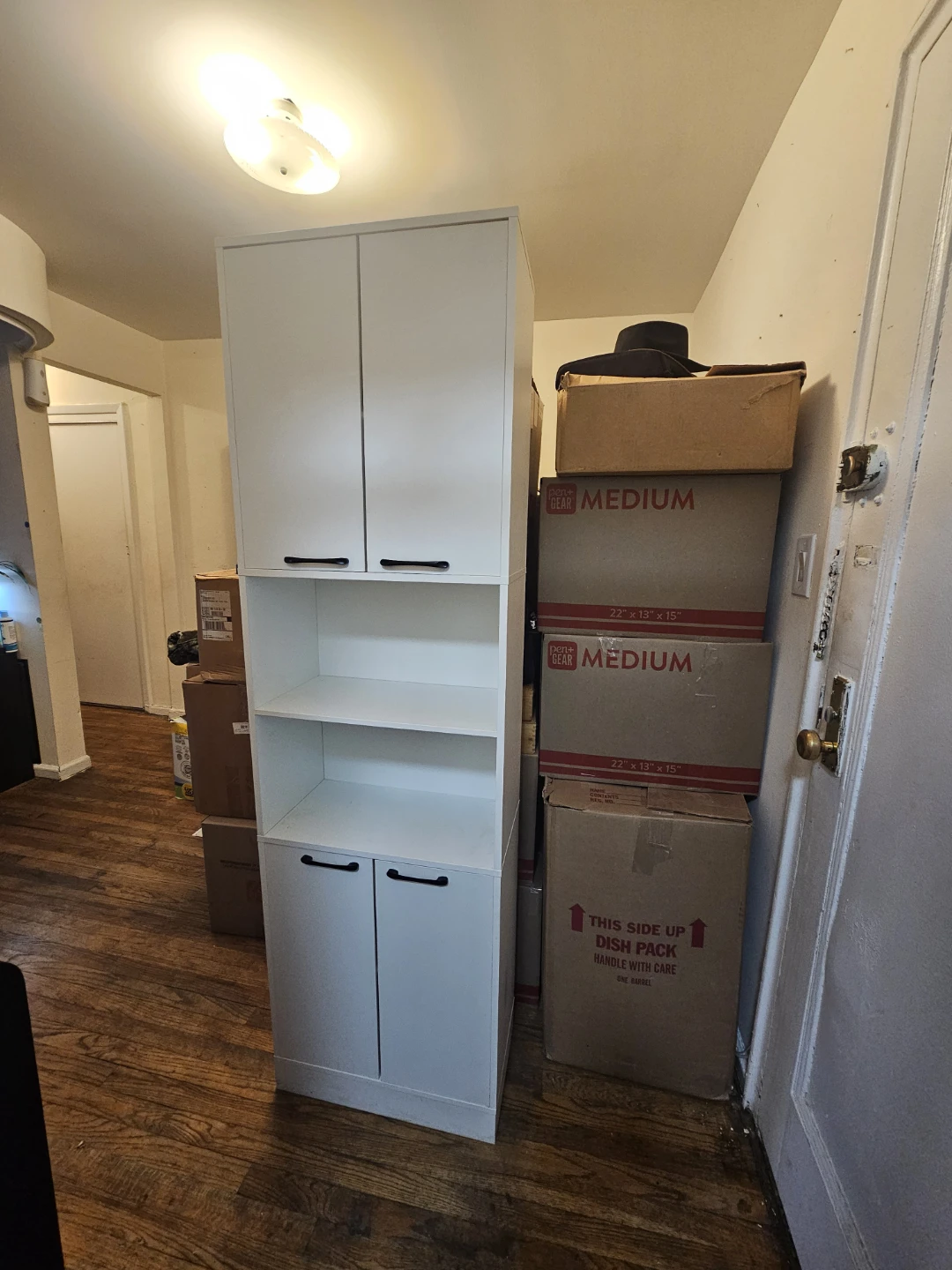 White Storage Cabinet with Doors and Shelves - photo 2