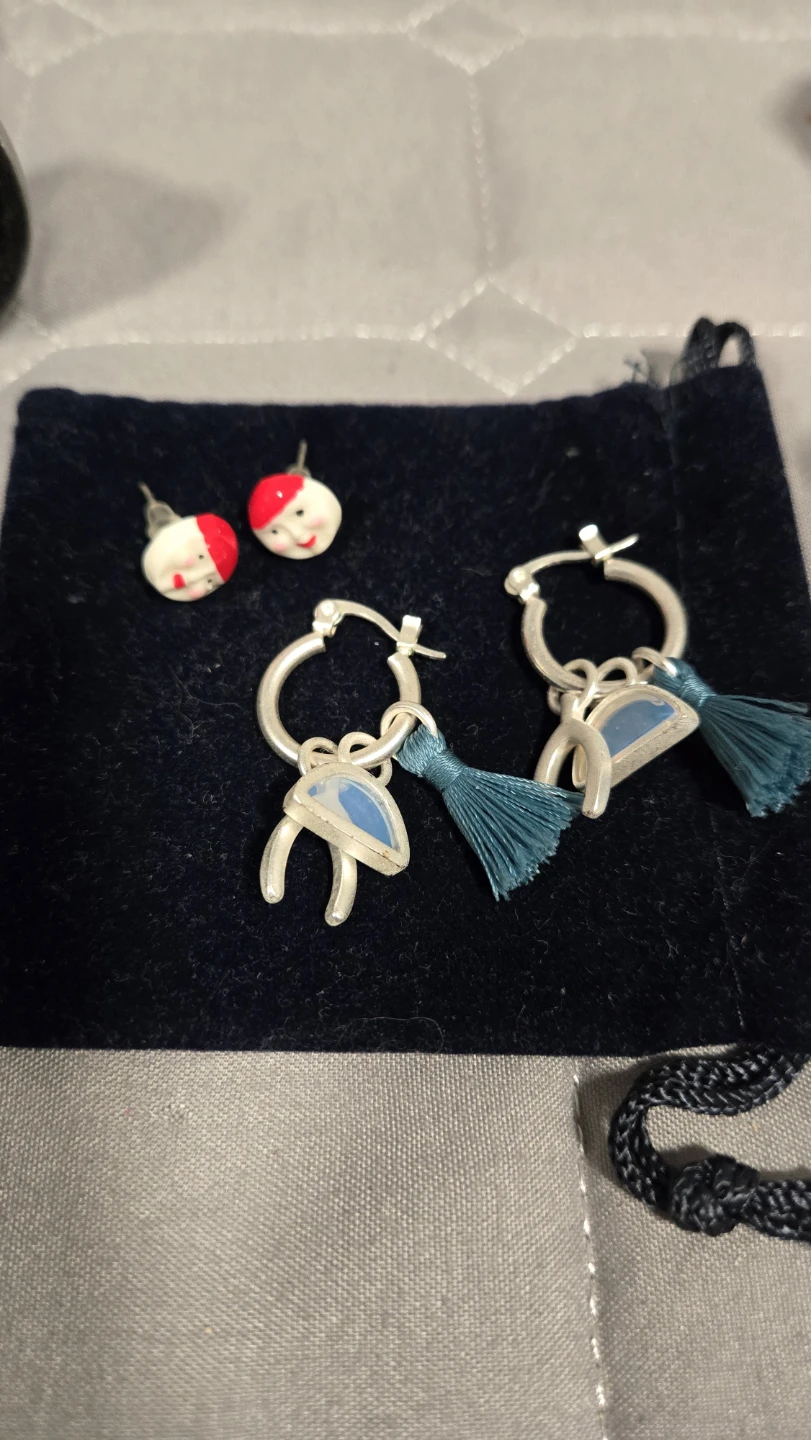 🏆Cute Face Stud Earrings & Tassel Hoop Earrings Set 🏆