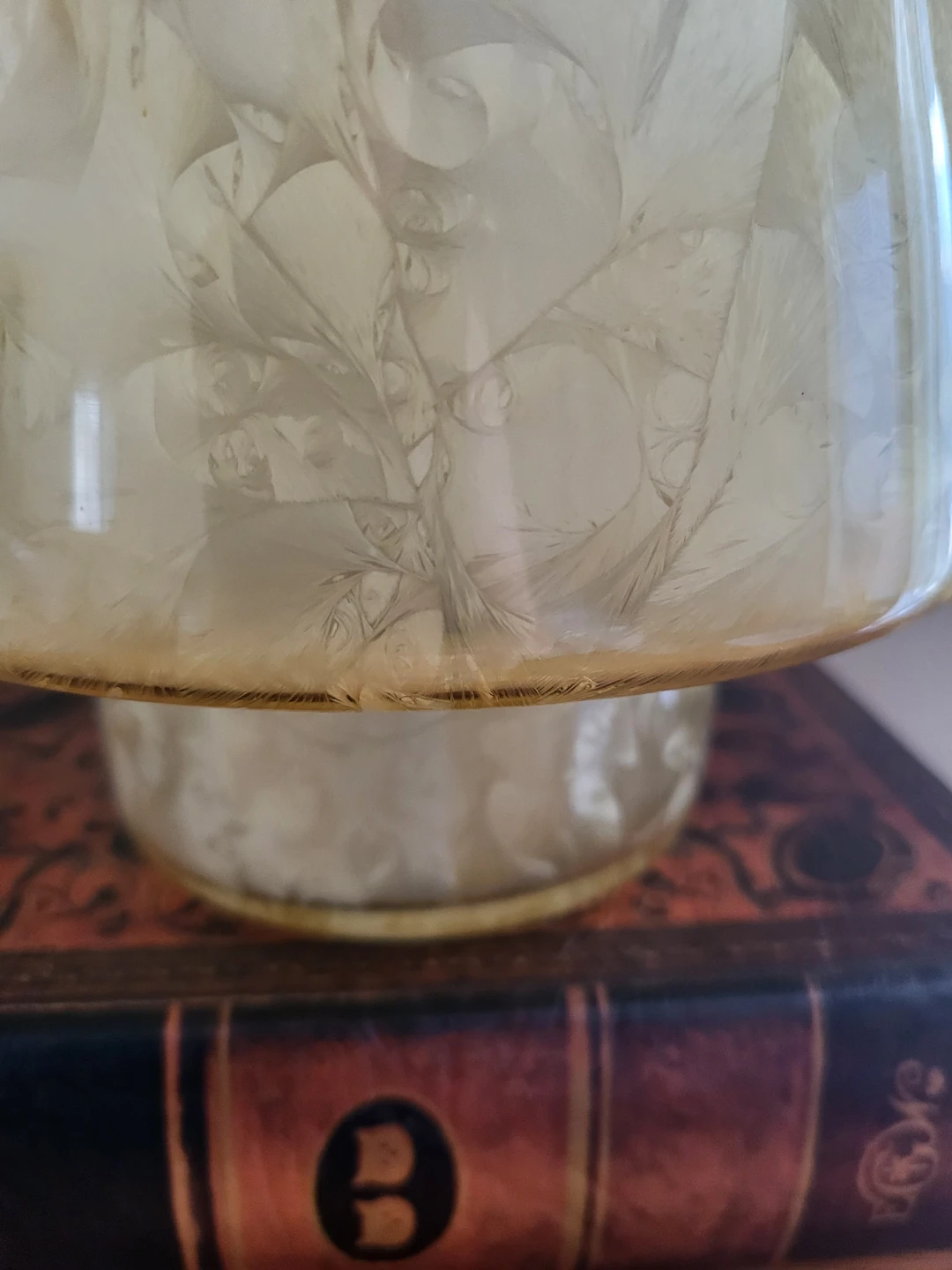 Vintage Etched Glass Hurricane Vase - photo 3