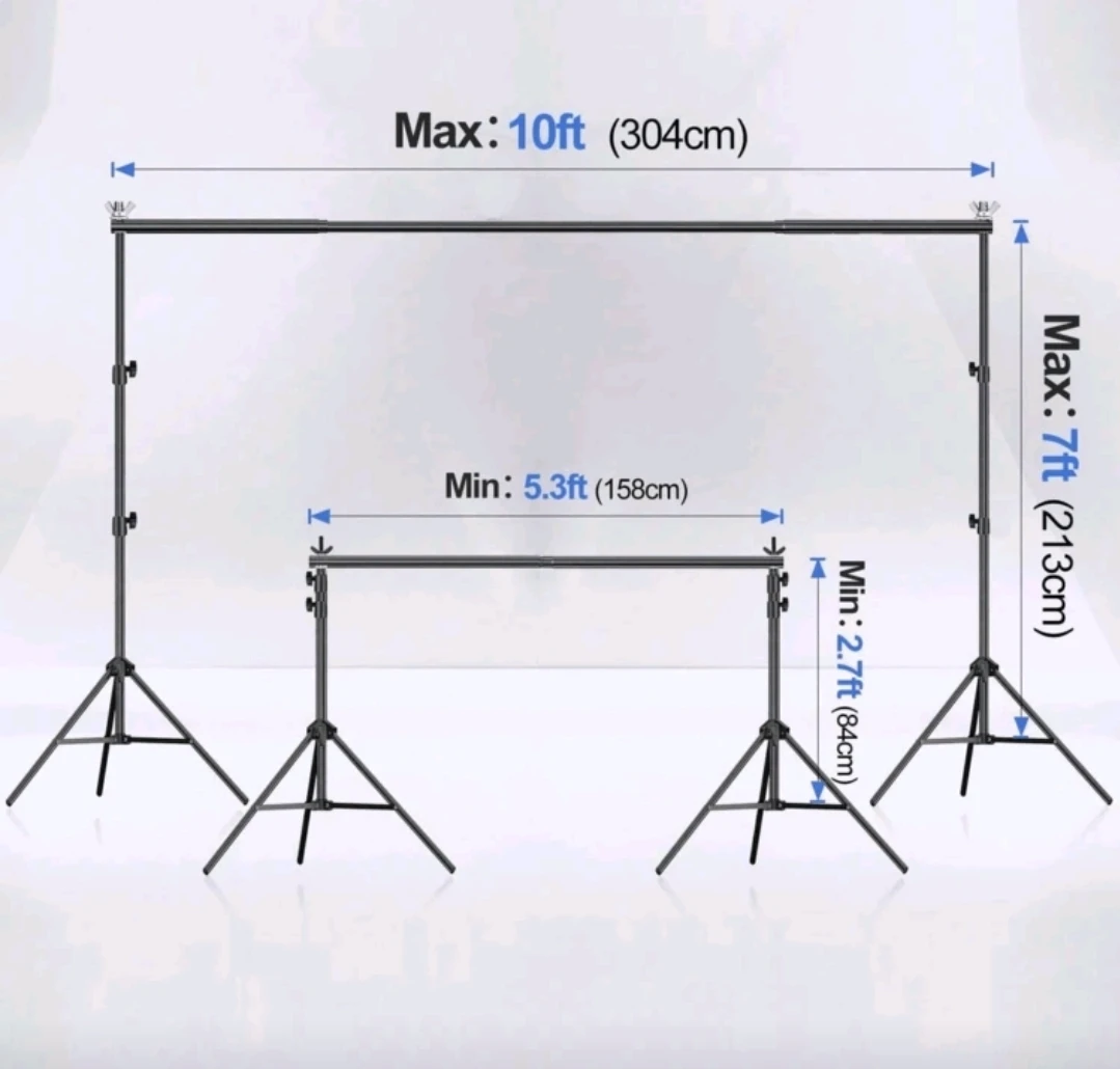 Adjustable Backdrop Stand 10ft Wide