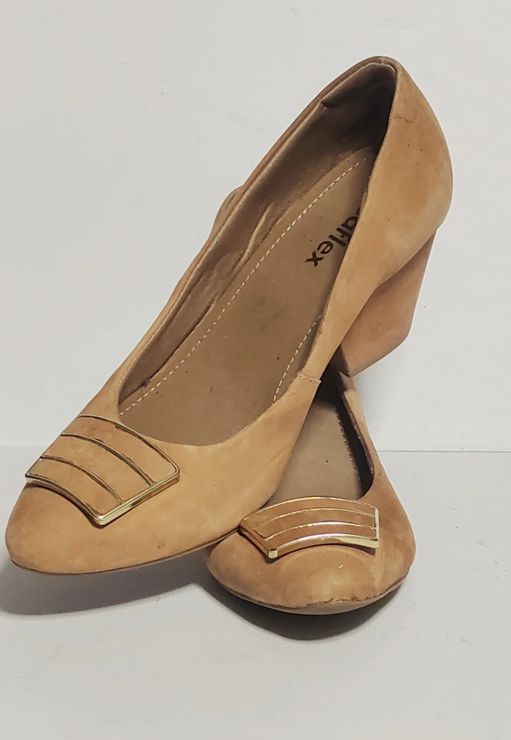 Usaflex Tan Suede Wedge Heels - photo 2