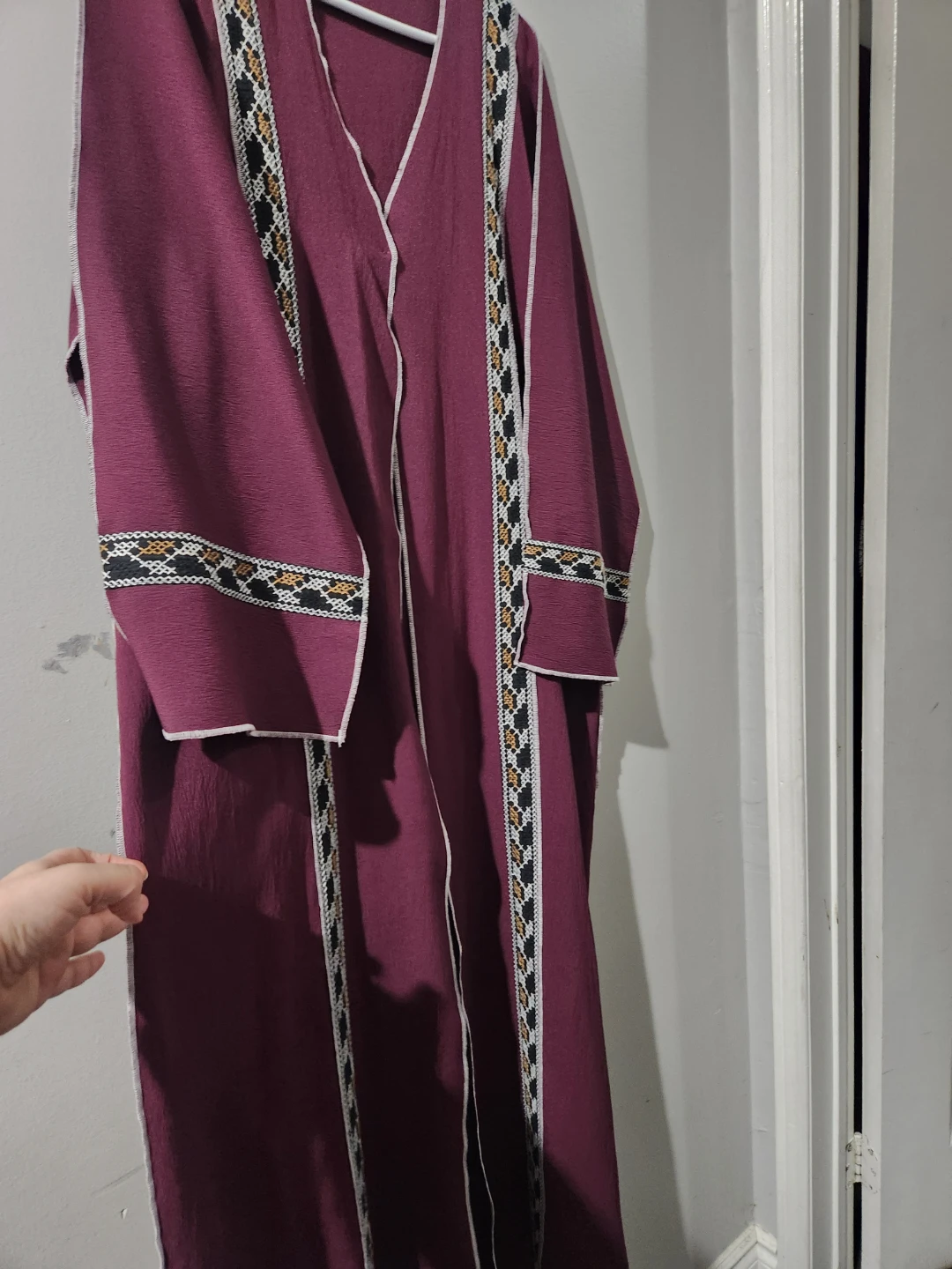 SHEIN Embroidered Kaftan Dress - Burgundy - photo 3