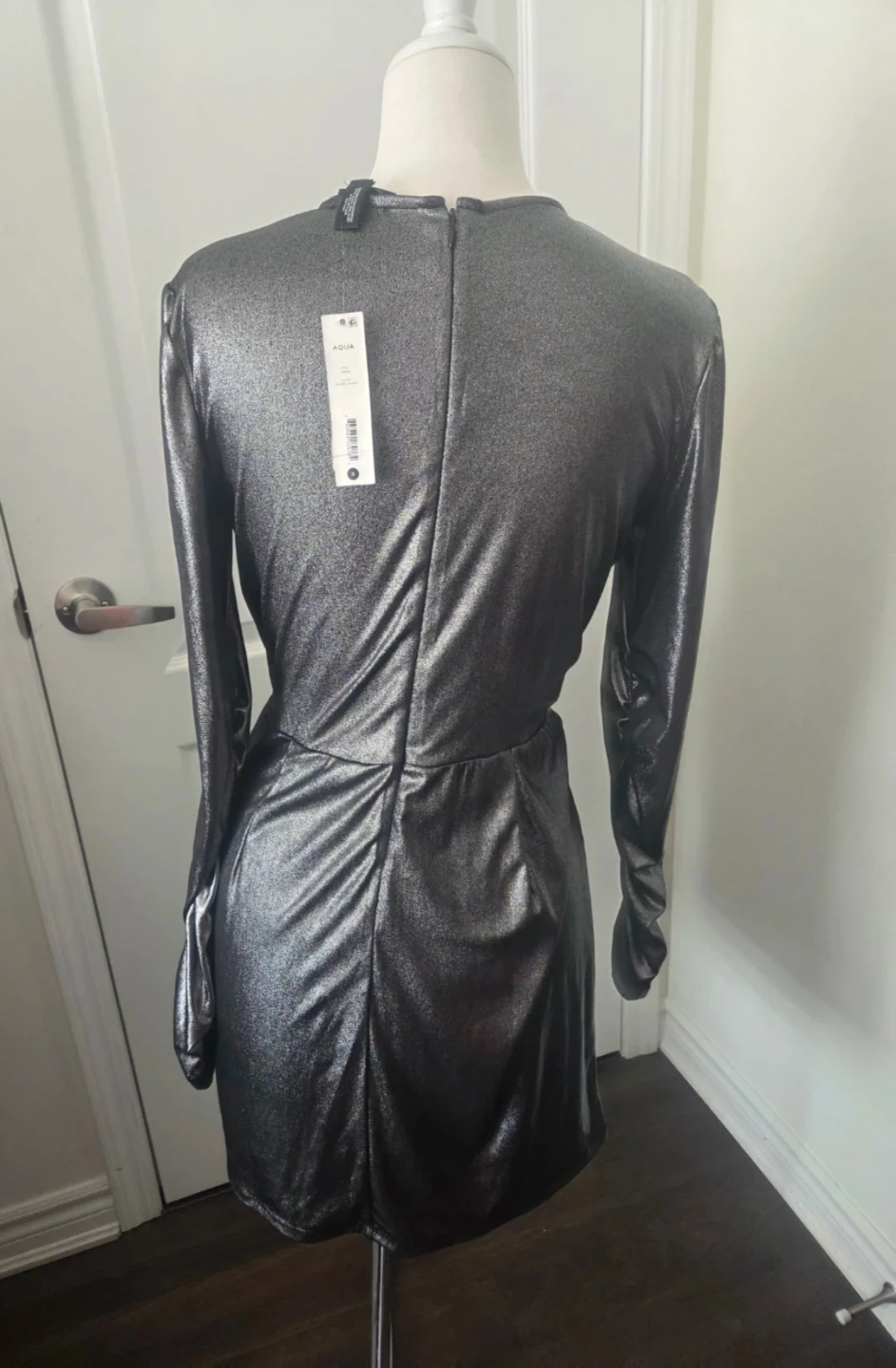 AQUA Metallic Ruched Mini Dress - photo 2