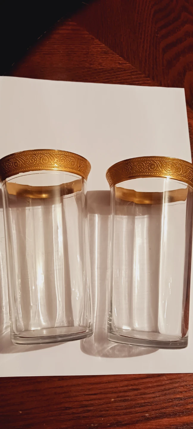 Set of 2 Vintage 22K Gold Rimmed Tumblers. $5 Each - photo 2