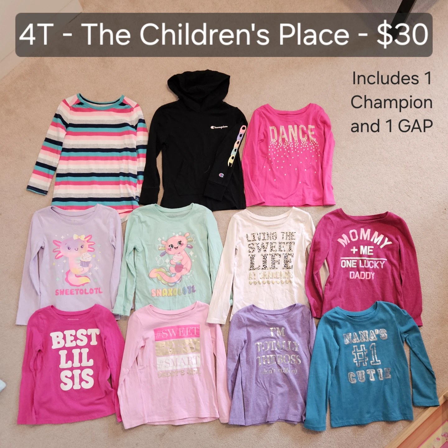 Girls' 4T Long Sleeve Shirts Bundle