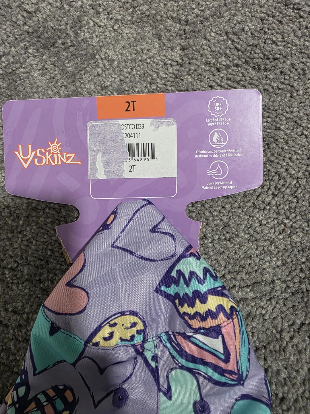 UV Skinz Girls Swimsuit Set 2T Purple Hearts 🏆 - photo 3