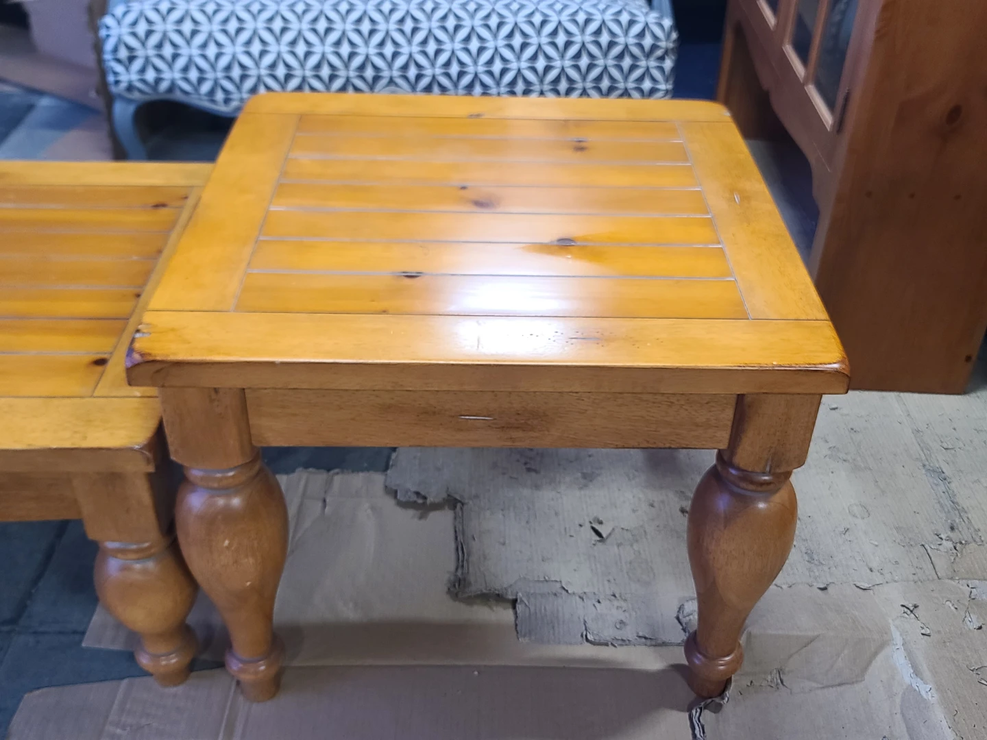 Wooden Coffee Table and End Table Set - photo 2