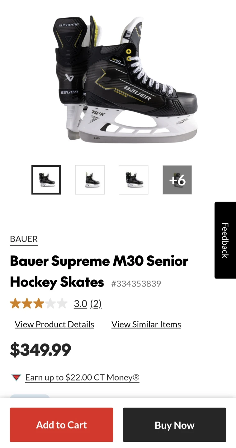 Bauer Supreme M30 Senior Hockey Skates Size 10 - photo 5