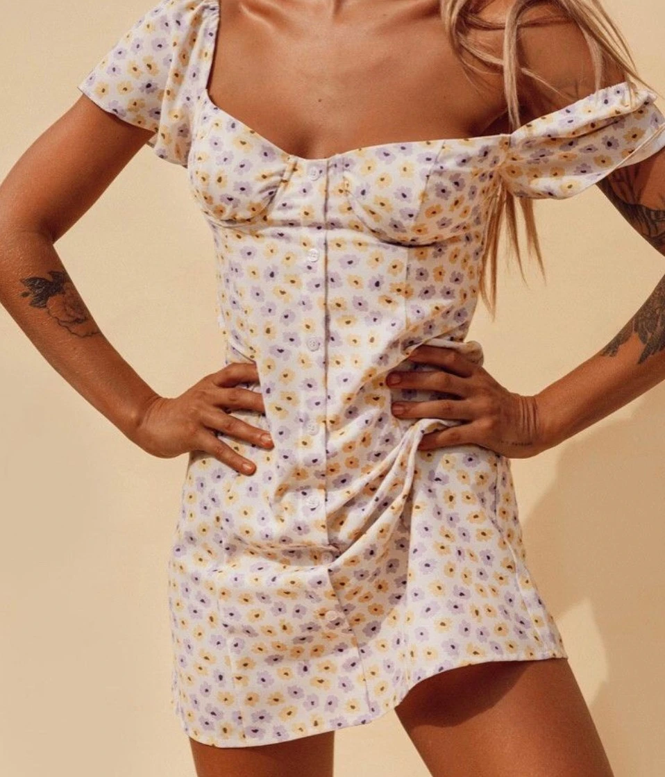 Princess Polly Floral Button-Up Mini Dress