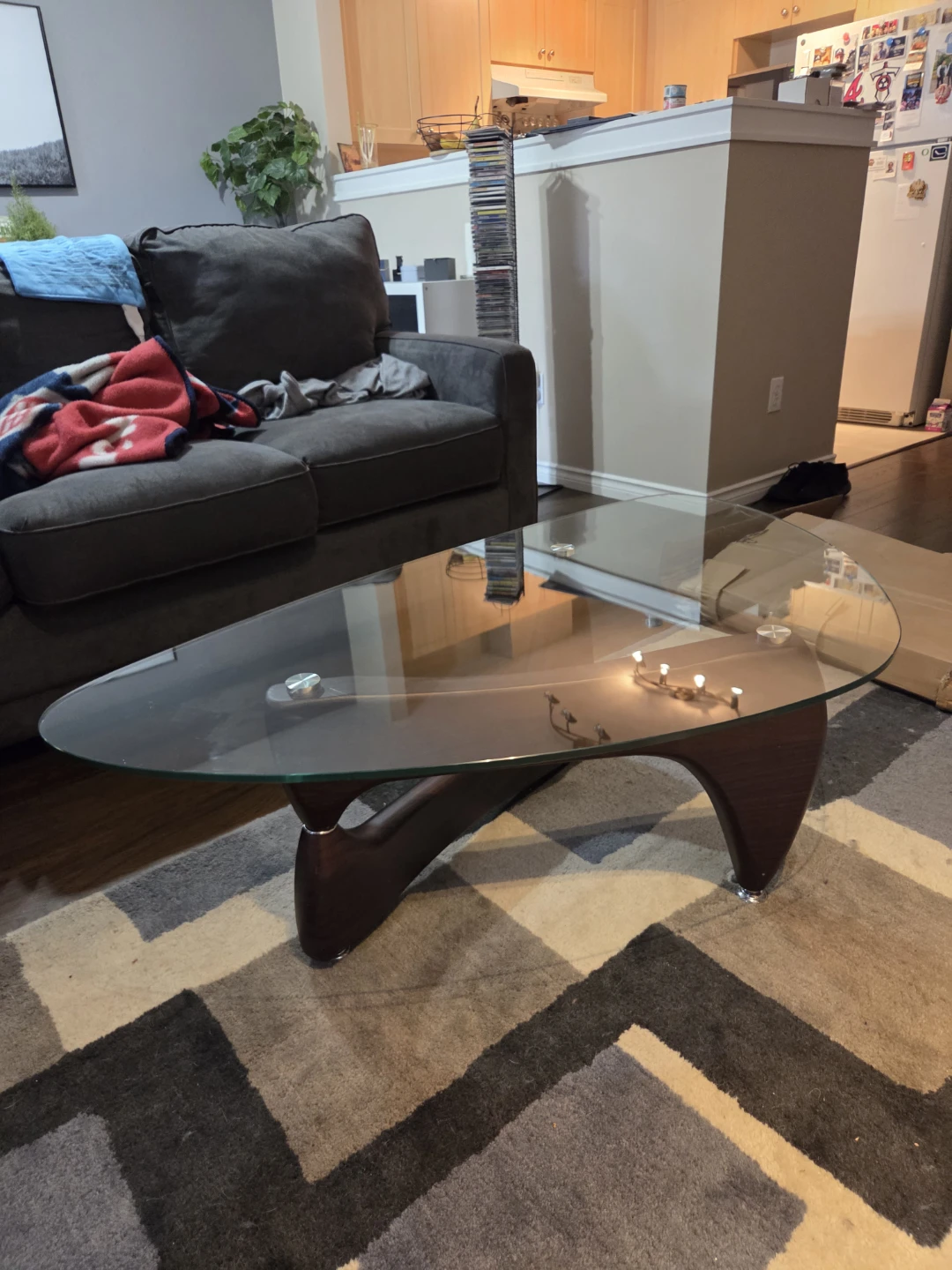 Glass/wood coffee table - photo 2