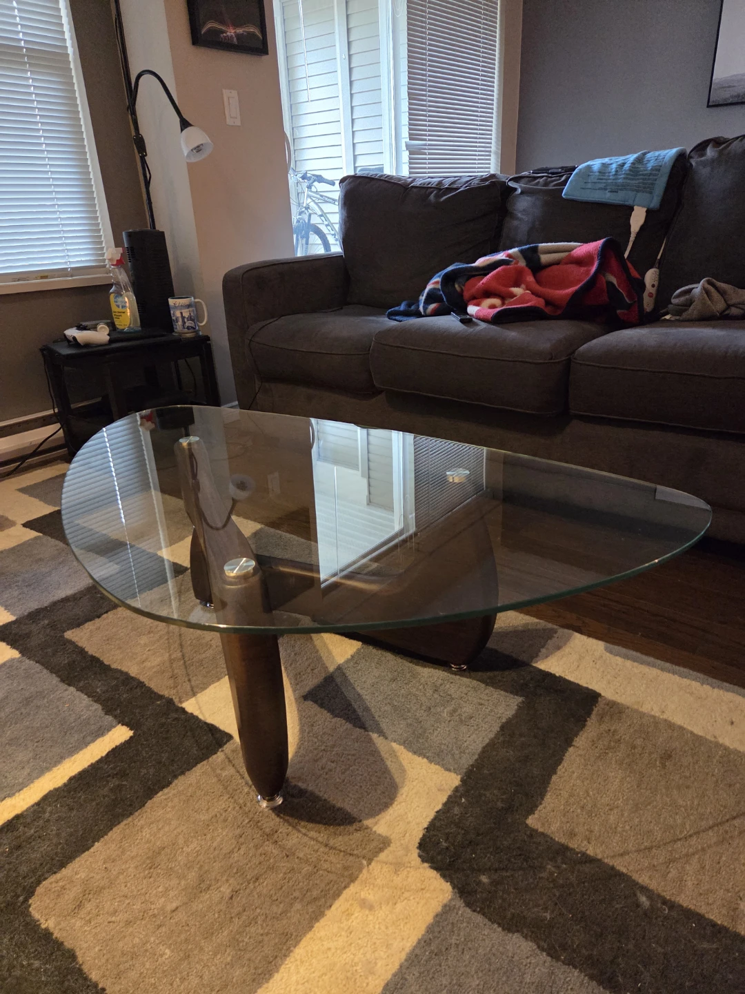 Glass/wood coffee table - photo 3